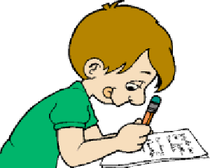 boy taking test