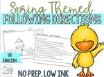 Spring Themed Following Directions!  